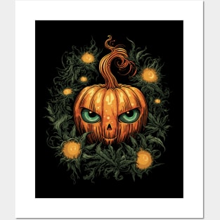 Halloween Pumpkin, Spooky Pumpkin Face Posters and Art